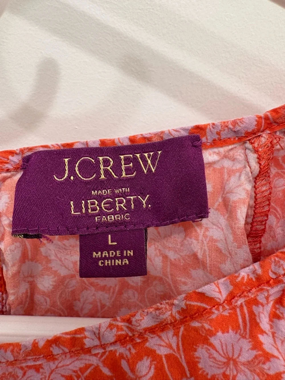 J.Crew Liberty London Red Purple Toutouayette Floral Puff Sleeve Blouse Size L